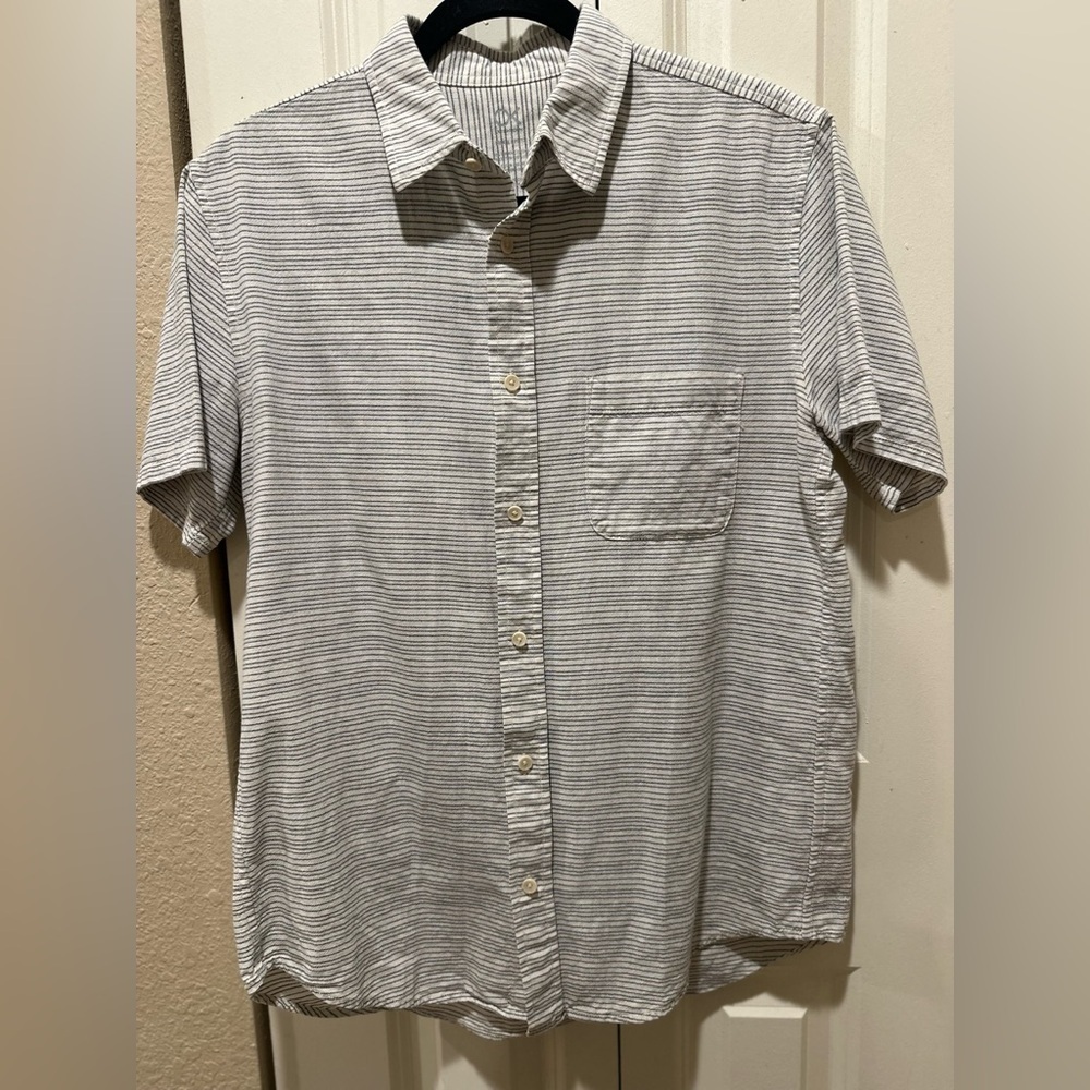 OUTERKNOWN Striped One Pocket Short Sleeve Shirt Men’s Organic Cotton blend, S
